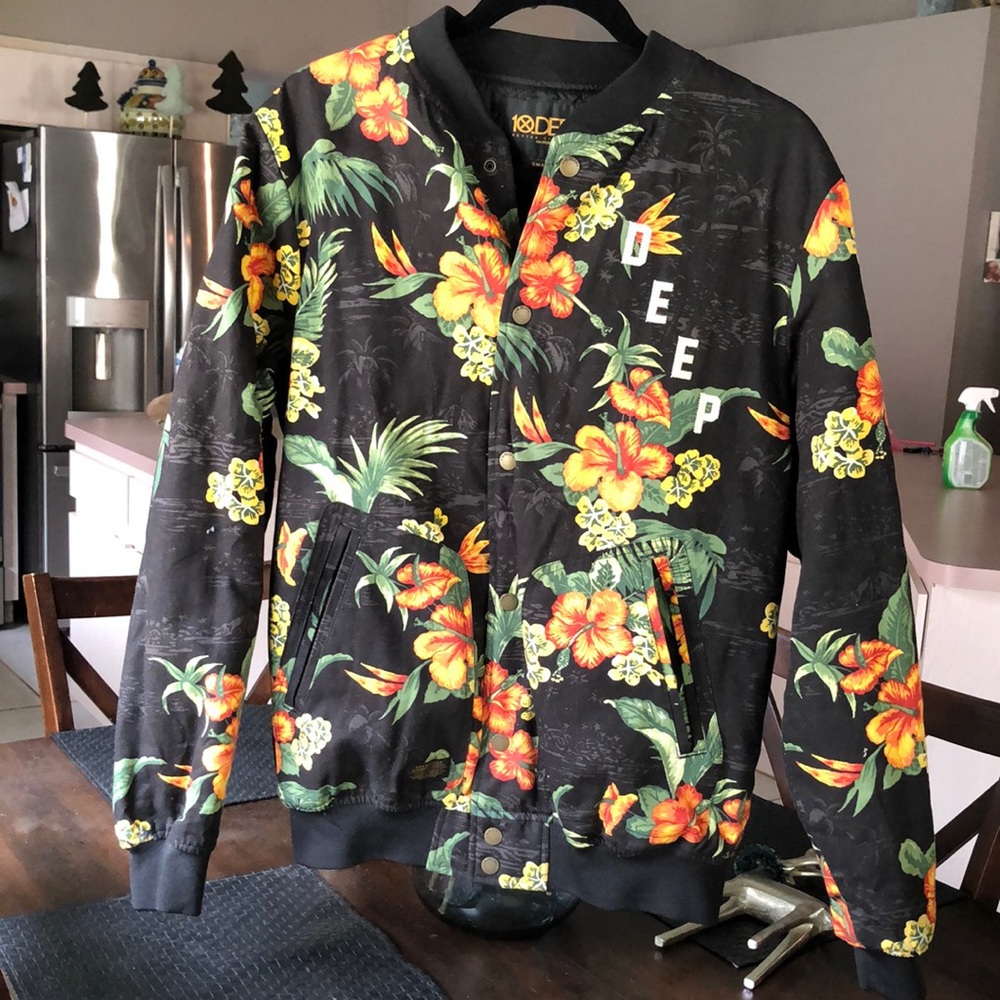 10.Deep Floral Bomber Jacket